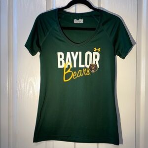 Baylor Bear size SM under Armour tee green